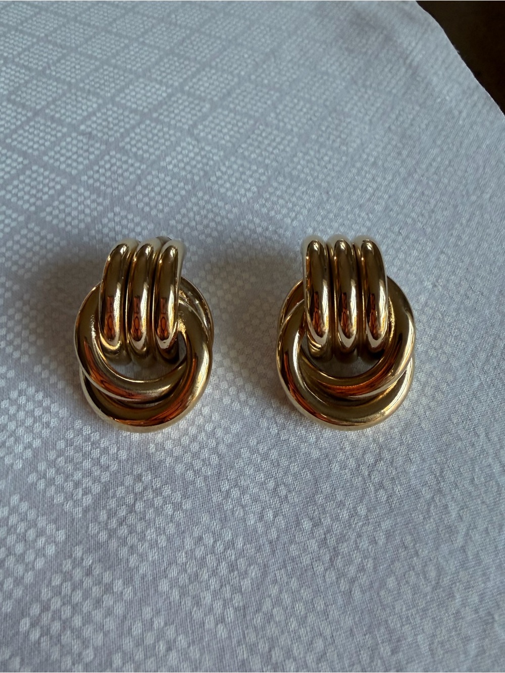 Source Unknown Polished Gold-Tone Loop Cluster Clip-On Earrings